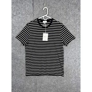 AG Adriano Goldschmied Shirt Mens Medium Black White Striped AGKNITS Tee New